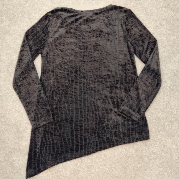 NWT Sz S Calvin Klein Asymmetrical Velvet Crocodile Print Top - Picture 8 of 8